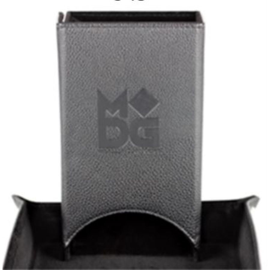 Leather Fold Up Dice Tower - Black